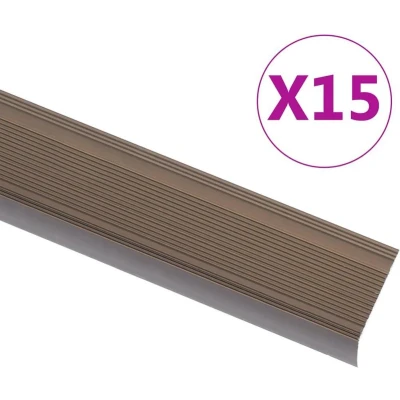 Afbeelding van vidaXL Trapneuzen L vormig 15 st 100 cm aluminium bruin