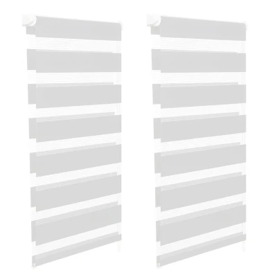 Afbeelding van Lot de 2 stores enrouleurs zébrés jour nuit l.45 x H. max 170 CM blancs