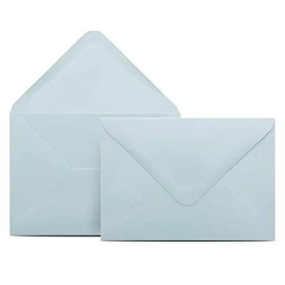 Afbeelding van Colours 4 you Enveloppen, 100 stuks, DIN C6, lichtblauw, 11,4 x 16,2 cm, enveloppen met natte sluiting, g/m², puntige klep, zonder venster
