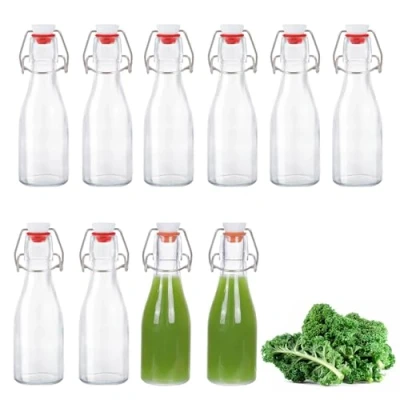 Afbeelding van Zanfqvo 10 kleine glazen flessen van 150 ml met beugelsluiting om te vullen, beugelfles voor olie, azijn, sap en limonade