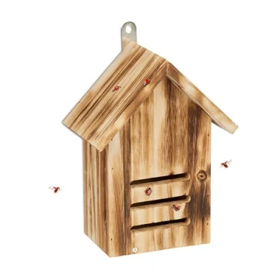 Afbeelding van Relaxdays lieveheersbeestjes hotel 3 openingen insectenhotel hangend