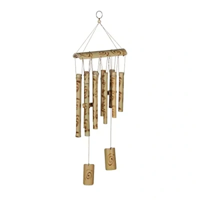 Afbeelding van Relaxdays windgong bamboe 60 x 18 cm binnen en buiten warme klank naturel