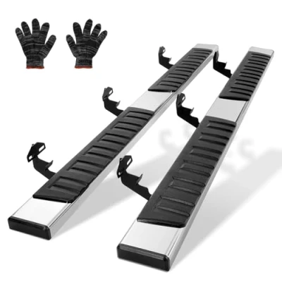 Image de VEVOR Marchepieds 2PCs de 16,5 cm Compatible avec 2009 2018 Dodge Ram 1500/2010 2023 2500/3500 (2019 Classic Compris), Barres Latérales en Acier Inoxydable 201, Capacité Charge 227 kg