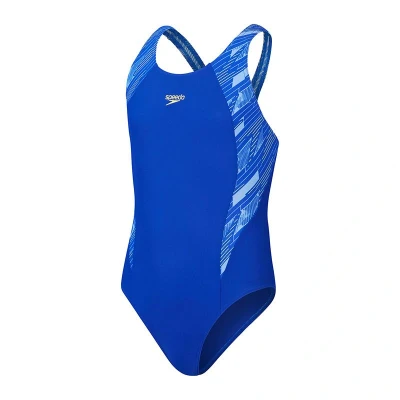 Afbeelding van Speedo Girls Hyperboom Splice Muscleback Badpak voor kinderen, Maat: 140, Lemon drizzle/ curious blue