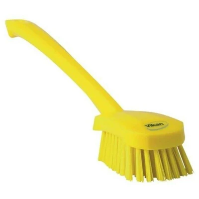 Image de VIKAN 41866 brosse à vaisselle, long manche, 415 mm, polyester, dur, jaune 4186/6