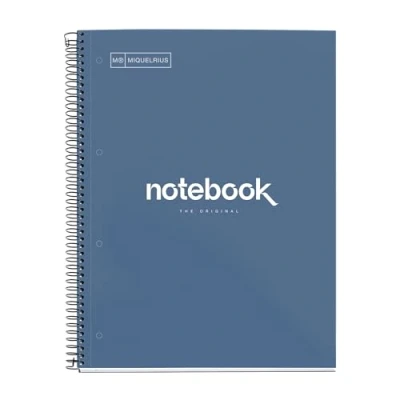 Afbeelding van Miquelrius Notitieboek, A4, emoties, 80 vellen, 90 g/m², rooster 5 x mm, 1 kleurband, microgeperforeerde spiraal, extra harde omslag, 4 gaten, kleur: rood
