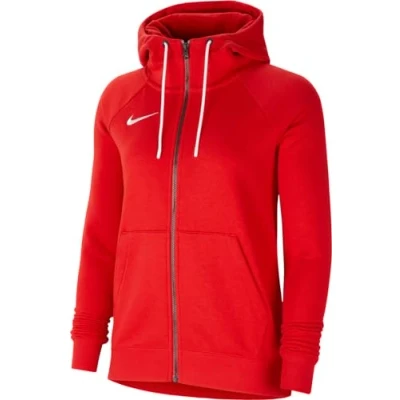 Afbeelding van Nike Performance W NK FLC PARK20 FZ Hoodie Sweater met rits University red white, Dames, Maat: Large, white