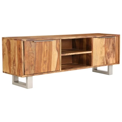 Afbeelding van Tv meubel 118x30x40 cm sheeshamhout met honing afwerking
