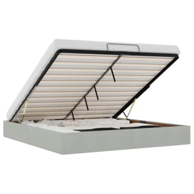 Afbeelding van Boxspringframe fluweel lichtgrijs 180x200 cm