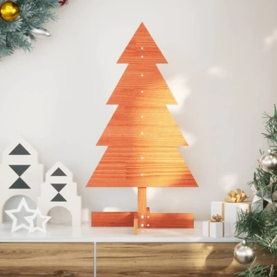 Afbeelding van vidaXL Kerstdecoratie kerstboom 80 cm massief grenenhout wasbruin