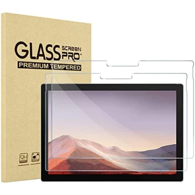 Afbeelding van Procase 2 x gehard glas voor Surface Pro 7 Plus, 7, 6, 5, 4, displaybeschermfolie, krasbestendig, zonder luchtbellen, 0,33 mm dikte, hardheid 9H