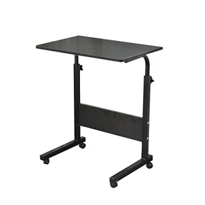 Afbeelding van Laptoptafel, laptopstandaard, in hoogte verstelbaar, mobiele bijzettafel, verzorgingstafel voor bed en bank, 80 x 40 71 90 cm, zwart