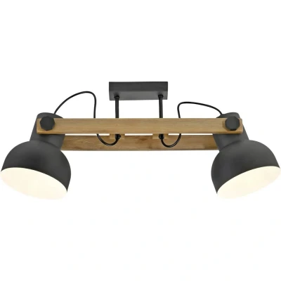 Afbeelding van JUST LIGHT. Plafondlamp Cup 2.0, 2 lamps zwart, metaal