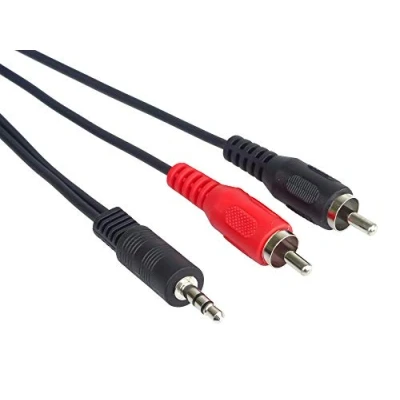 Afbeelding van PremiumCord 10 m jack naar cinch Y kabel, 3,5 mm 2x stekker, stereo audio, voor digitale camera, tv, mobiele telefoons, MP3, hifi, kleur zwart