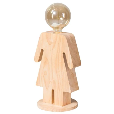 Afbeelding van ETH Eve XL Wood Tafellamp Vrouw 36cm 1x E27 Hout