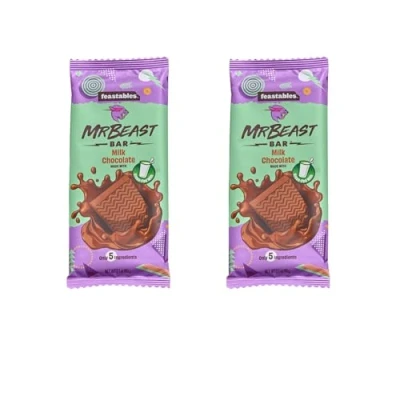 Afbeelding van MrBeast&#039;s Feastables Duopack&#039;s Set van 2 delicate stangen in brievenbus (Duo (2x) Milk)