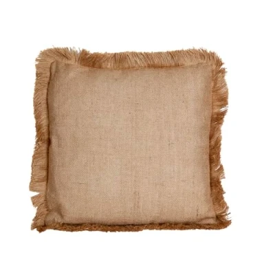 Afbeelding van Kussen Romimex Bruin Met franjes 45 x 10 cm