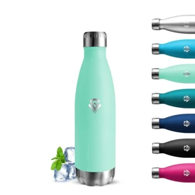 Afbeelding van Grsta Thermosfles, 500 ml, roestvrijstalen drinkfles, lekvrij, metalen fles, 18/8 roestvrij staal, flessen voor school, kantoor, reizen, camping, café