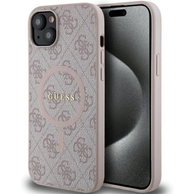 Afbeelding van Guess 4G Back Case (MagSafe Compatible) Geschikt voor Apple iPhone 14 (6.1&quot;) Roze