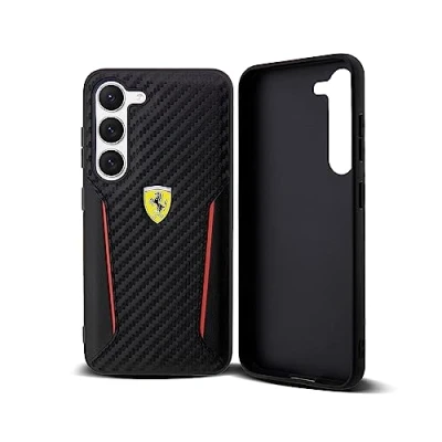 Afbeelding van Ferrari Backcover geschikt voor Samsung S23 Plus Carbon zwart