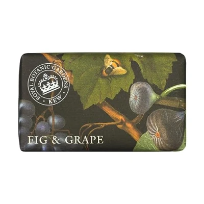 Afbeelding van The English Soap Company Royal Botanical Gardens Kew Zeepreep, gewikkeld in sheaboter, hydraterende zeep voor gezicht en lichaam, vijgen druivengeur, 240 g