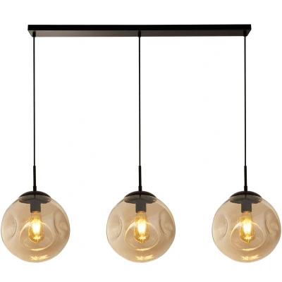 Afbeelding van Searchlight PUNCH Pendel Hanglamp 3 Lichts Metaal Zwart