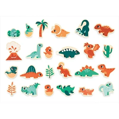 Image de Jeu de construction magnétique Janod Magnets Dino 24 pièces