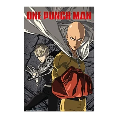 Afbeelding van Poster One Punch Man Saitama vs, Genos 61x91,5cm
