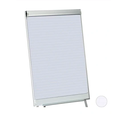 Afbeelding van Relaxdays flipover papier flipchart whiteboard 50 vellen papierblok Lijnen