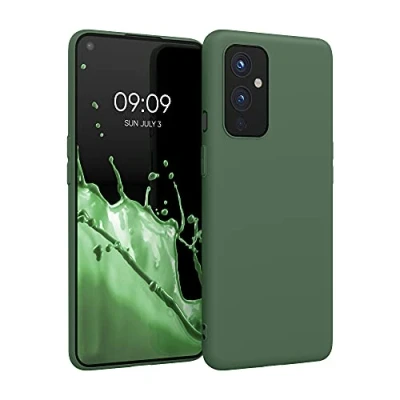 Afbeelding van kwmobile telefoonhoesje geschikt voor OnePlus 9 (EU/NA Version) Hoesje smartphone Back cover in donkergroen