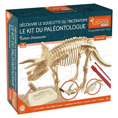 Afbeelding van EXPLORA Triceratops paleontoloog set 039399 graafpleister dinosaurussen ontdekkingsset spel voor kinderen wetenschapper educatief avontuur speels speelgoed vanaf 6 jaar