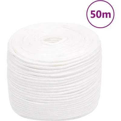 Afbeelding van vidaXL Boottouw 10 mm 50 m polypropyleen volwit