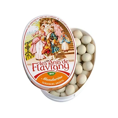 Afbeelding van Anijs De Flavigny: Flavigny Candy: Ovale Doos 50g Biologische Mandarijn