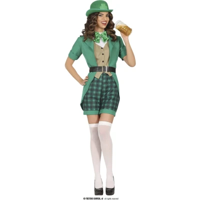 Afbeelding van Guirca Landen Thema Kostuum Miss Patricia Patrick Vrouw Groen Maat 36 38 Carnavalskleding Verkleedkleding