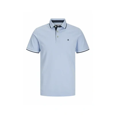 Afbeelding van JACK&amp;JONES PLUS JJEPAULOS POLO SS NOOS PLS Heren Poloshirt Chambray Blue Play
