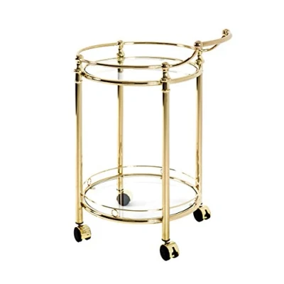 Afbeelding van HAKU Möbel Serveerwagen, metaal, messing, L 59 x D 49 H 79 cm