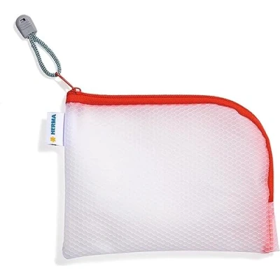 Afbeelding van HERMA 20024 Reistas met ritssluiting voor mobiele telefoon, oplaadkabel, cosmetica, pennen, sleutels, toilettas, rood