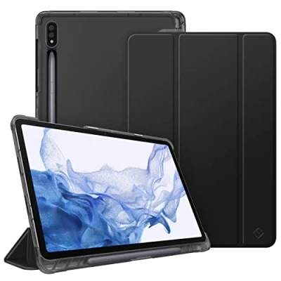 Afbeelding van Fintie beschermhoes voor Samsung Galaxy Tab S8 11 inch 2022 / S7 2020 Silm transparante met automatische slaapfunctie, zwart