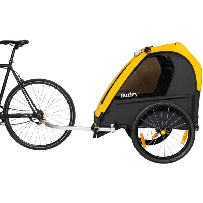 Afbeelding van Burley Bee Double Fietskar voor Kinderen 2 Inklapbaar Cargo Trailer Geel Zwart