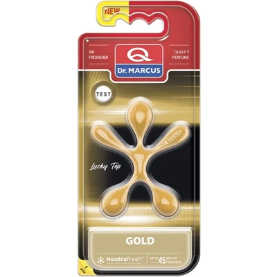 Afbeelding van Dr. Marcus Lucky Top Gold Luchtverfrisser Neutrafresh Technologie Langdurige Geurverspreiding Autogeurtje
