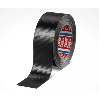 Afbeelding van tesa 4615 plakband 50 mm x m, weefseltape, pantserband, Gaffa, kleur: zwart