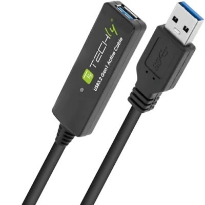 Afbeelding van Techly ICUR30100G USB kabel 3.2 Gen 1 (3.1 1) 10 m A Zwart