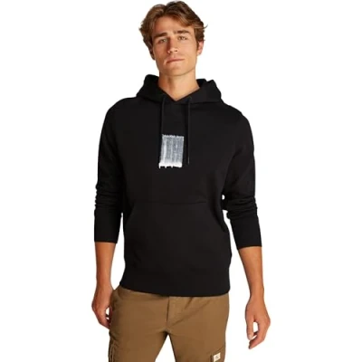 Afbeelding van Calvin Klein Jeans Brush Stroke Graphic Hoodie Sweater, Heren, Maat: Medium, Black