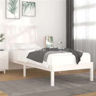 Afbeelding van vidaXL Bedframe massief grenenhout wit 100x200 cm
