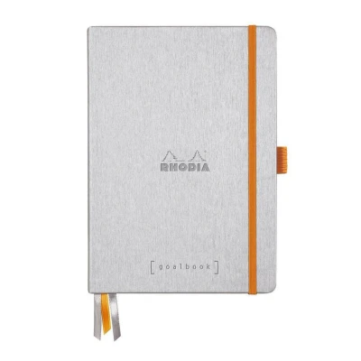 Afbeelding van Goalboek hardcover Zilver Dotted Ivoor papier A5 90 gram Rhodia 224 vellen