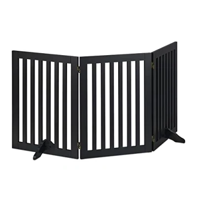 Afbeelding van Relaxdays Veiligheidshekje 92 cm hoog deurhekje traphekje diverse breedtes zwart 3 panelen