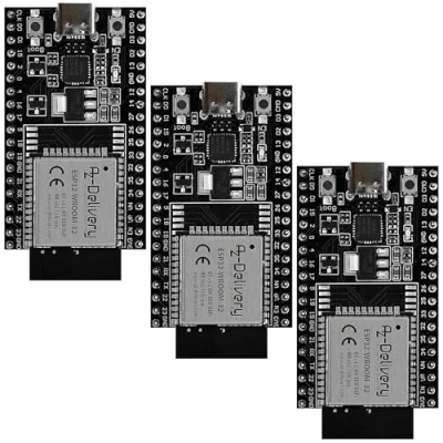 Afbeelding van AZDelivery NodeMCU ESP32 Dev Kit C V4 3 stuks WiFi ontwikkelingskaarten met USB poort compatibel Arduino en e book (ESP32 V2)