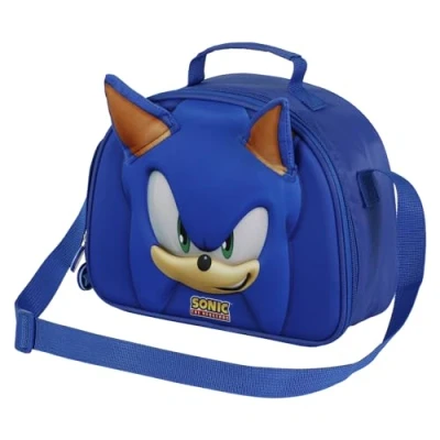 Afbeelding van Sega Sonic Face 3D lunchtas, blauw, 25,5 x 20 cm, Blue Face, One Size, lunchtas