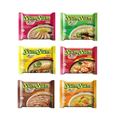 Afbeelding van Pamai Pai YumYum instant noedelsoepen, 60 g, 6 lekkere soorten, eend, kip, rundvlees, 30 stuks