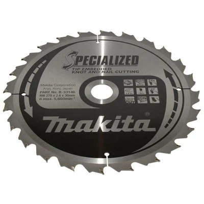 Image de MAKITA B 33146 lame de scie SPECIALISEe bois avec clous 270x30x24T